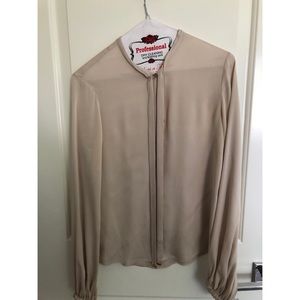 Long Sleeve Creme Flowy Shirt